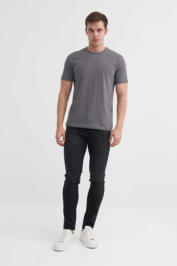 Cazador Slim Fit Erkek Tişört 46230 Antrasit Cazador Slim Fit Erkek Tişört 46230 Antrasit