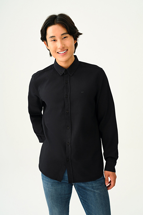 Loft Essential Erkek Gömlek LF2030872 BLK Siyah Loft Essential Erkek Gömlek LF2030872 BLK Siyah