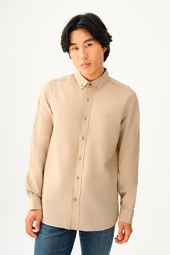 Loft Essential Erkek Gömlek LF2030872 BEI Bej Loft Essential Erkek Gömlek LF2030872 BEI Bej
