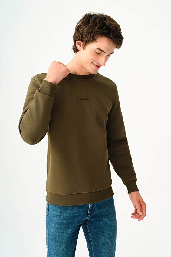 Loft Erkek Sweatshirt LF2034268 KHA Haki Loft Erkek Sweatshirt LF2034268 KHA Haki