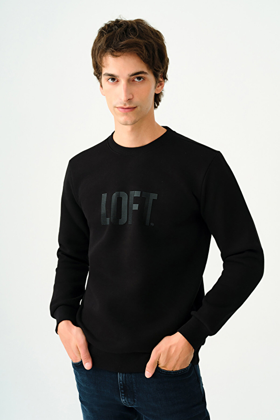Loft Erkek Sweatshirt LF2037363 BLK Siyah Loft Erkek Sweatshirt LF2037363 BLK Siyah