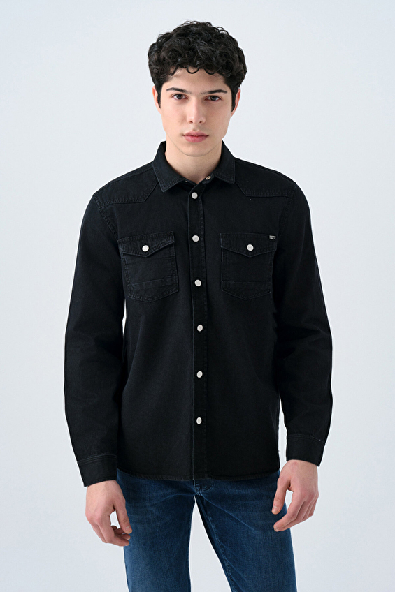 Loft Erkek Kot Gömlek LF2035732 DN11926 Siyah Loft Erkek Kot Gömlek LF2035732 DN11926 Siyah