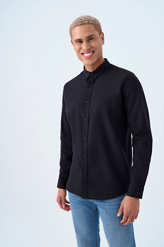 Loft Erkek Gömlek LF2037403 BLK Siyah Loft Erkek Gömlek LF2037403 BLK Siyah