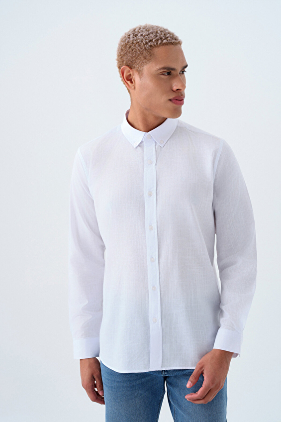 Loft Erkek Gömlek LF2037403 WHT Beyaz Loft Erkek Gömlek LF2037403 WHT Beyaz