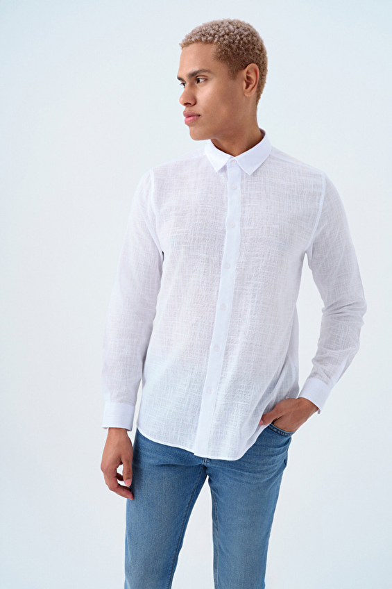 Loft Erkek Gömlek LF2038874 WHT Beyaz Loft Erkek Gömlek LF2038874 WHT Beyaz