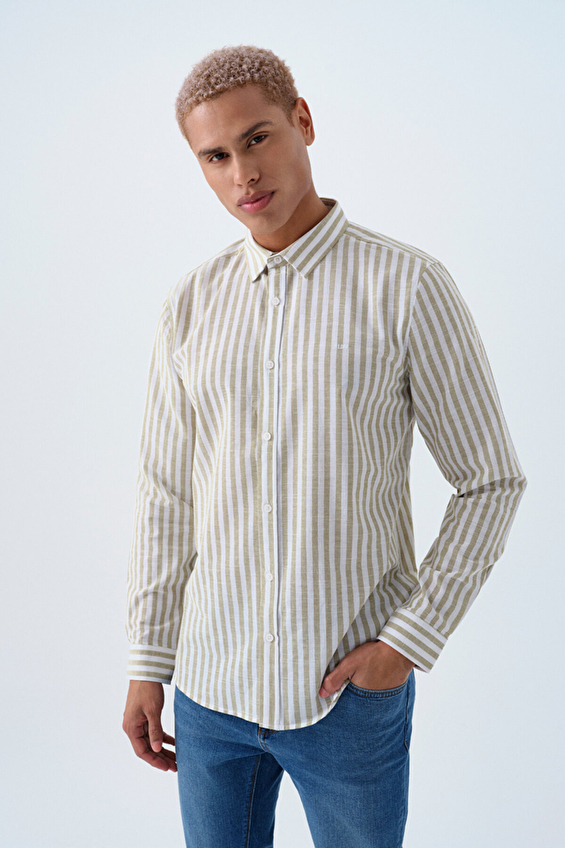 Loft Erkek Gömlek LF2039474 KHA Haki Loft Erkek Gömlek LF2039474 KHA Haki