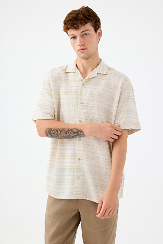 Loft Erkek Gömlek LF2038602 BEI Bej Loft Erkek Gömlek LF2038602 BEI Bej