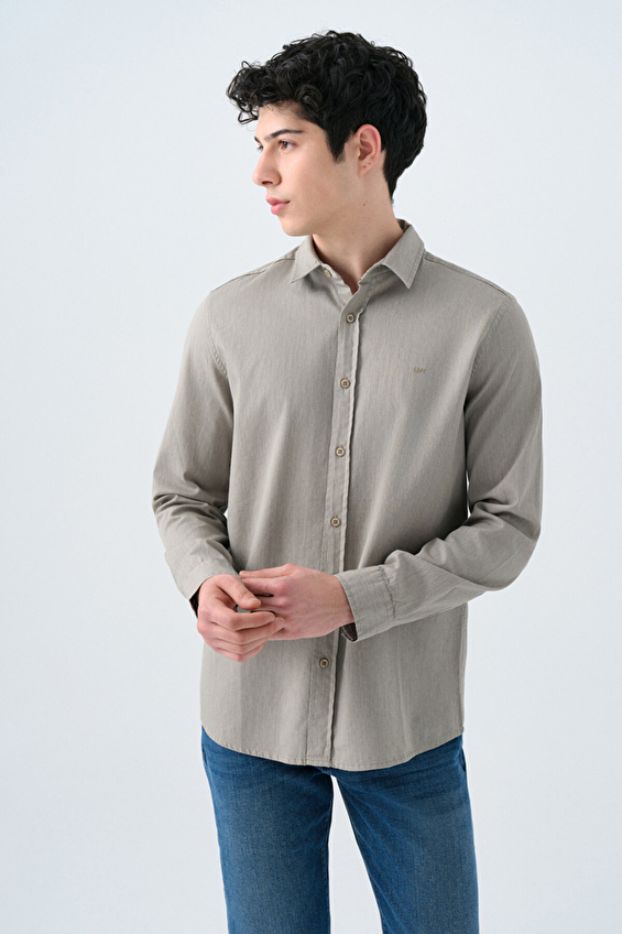 Loft Erkek Gömlek LF2038615 LKH Haki Loft Erkek Gömlek LF2038615 LKH Haki