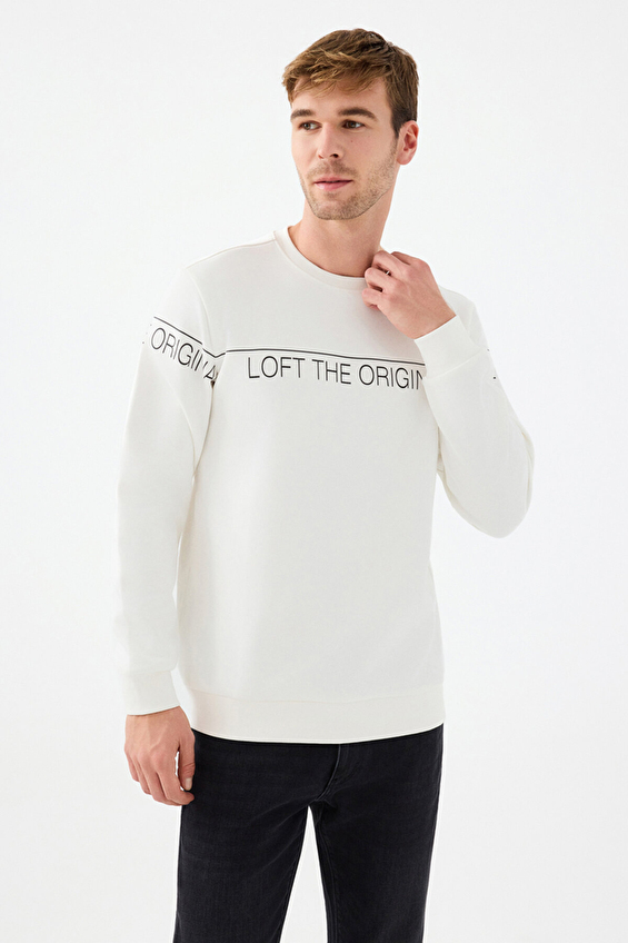 Loft Erkek Sweatshirt LF2041075 OFW Kırık beyaz Loft Erkek Sweatshirt LF2041075 OFW Kırık beyaz