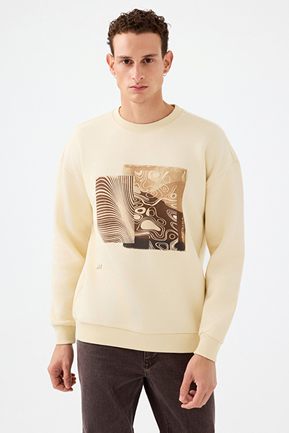 Loft Erkek Sweatshirt LF2041853 CRE Ekru Loft Erkek Sweatshirt LF2041853 CRE Ekru