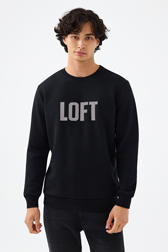 Loft Erkek Sweatshirt LF2041134 BLK Siyah Loft Erkek Sweatshirt LF2041134 BLK Siyah