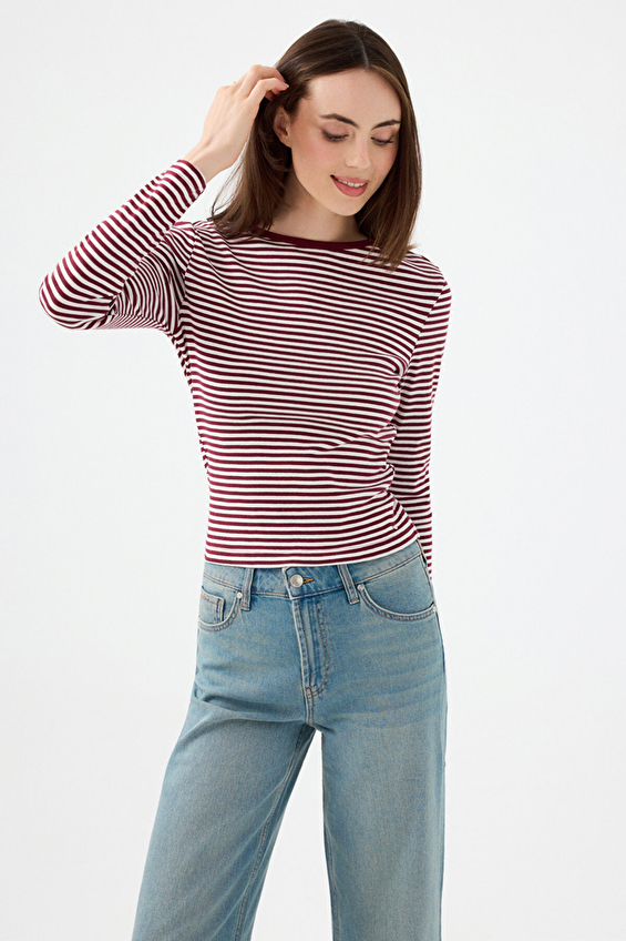 Loft Kadın Tişört LF2040489 Bordo Loft Kadın Tişört LF2040489 Bordo