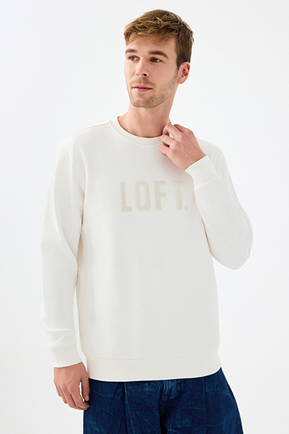 Loft Erkek Sweatshirt LF2041537 OFW Kırık beyaz Loft Erkek Sweatshirt LF2041537 OFW Kırık beyaz