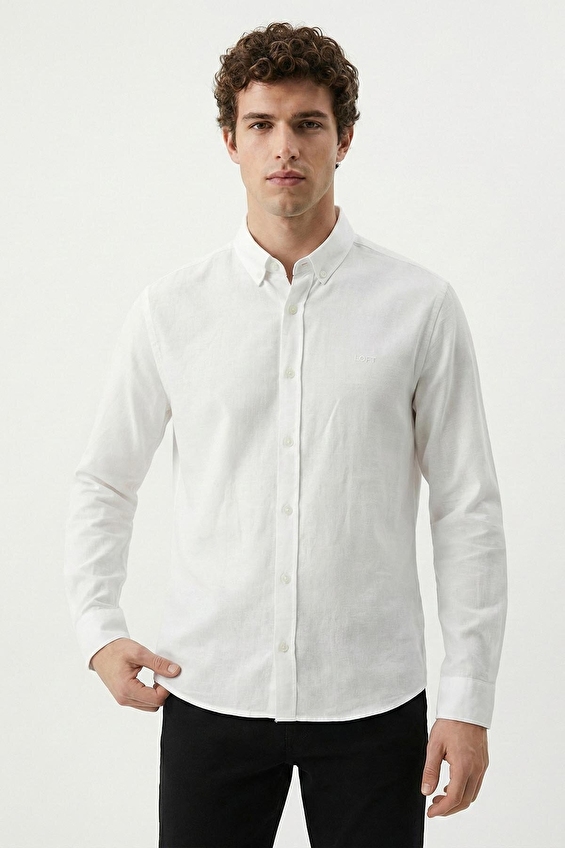 Loft Erkek Gömlek LF2037403 WHT Beyaz Loft Erkek Gömlek LF2037403 WHT Beyaz