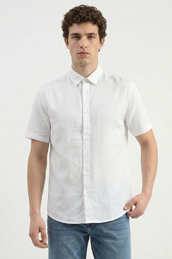 Loft Erkek Kısa Kol Gömlek LF2035478 WHT Beyaz Loft Erkek Kısa Kol Gömlek LF2035478 WHT Beyaz