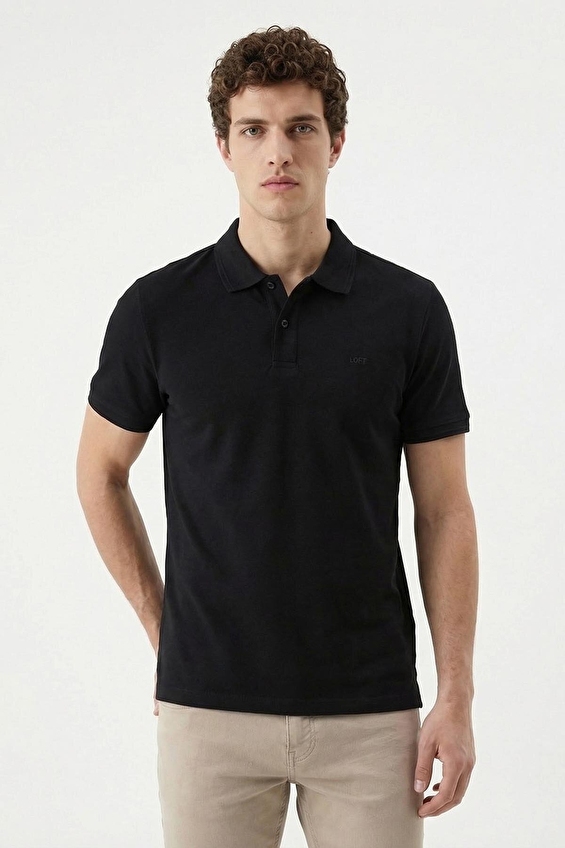 Loft Erkek Polo Yaka Tişört LF2035136 BLK Siyah Loft Erkek Polo Yaka Tişört LF2035136 BLK Siyah