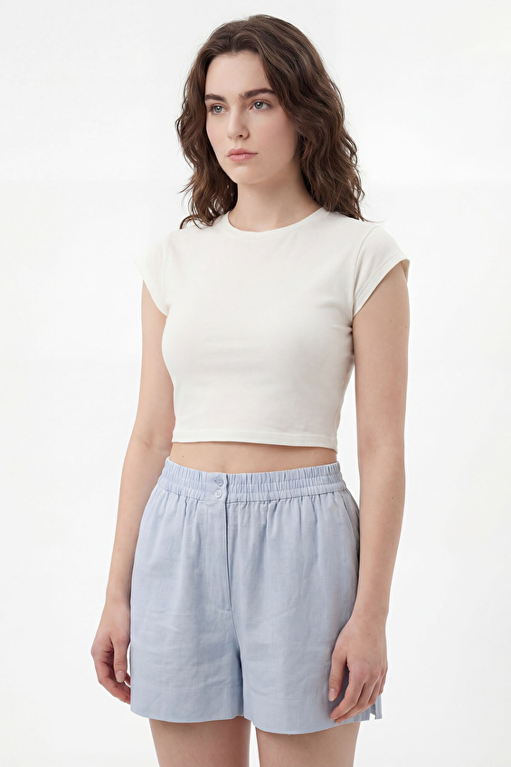 Loft Kadın Tişört LF2038434 Krem Loft Kadın Tişört LF2038434 Krem