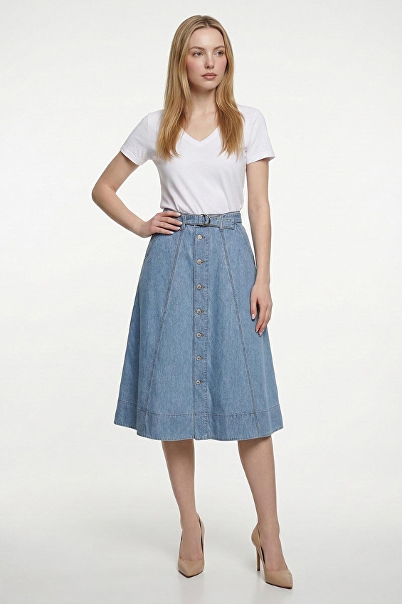 Loft Kadın Etek LF2043100 Denım Loft Kadın Etek LF2043100 Denım