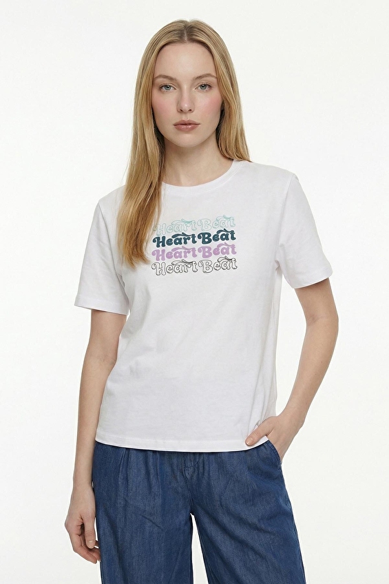 Loft Kadın Tişört LF2042215 Krem Loft Kadın Tişört LF2042215 Krem