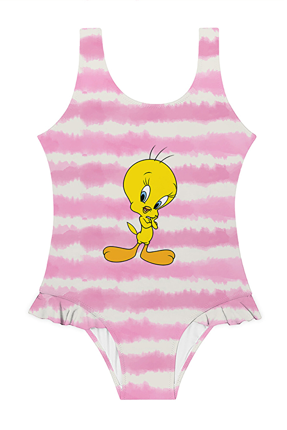 Slipstop Kız Çocuk Mayo TWEETYPIE SWIMSUIT Renkli