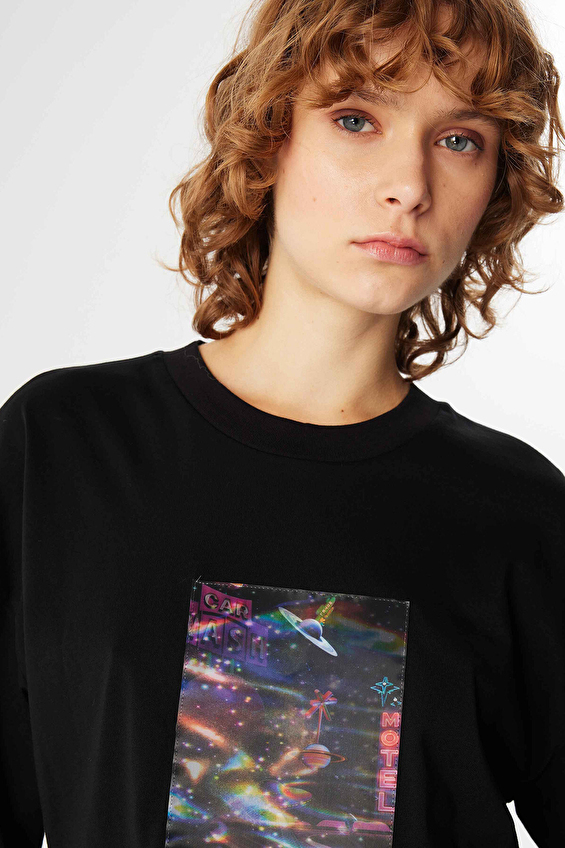 Twist Kadın Tişört TW6240070146 Siyah Twist Kadın Tişört TW6240070146 Siyah