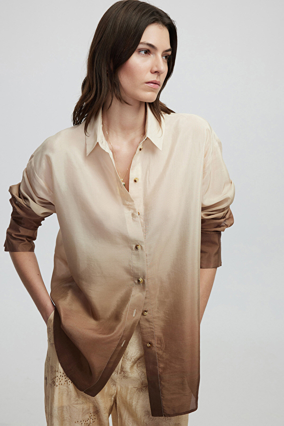 İpekyol Regular Fit Gömlek Yaka Düğme Kapama Uzun Kol Dokuma Kadın Gömlek IS1250025097 Kahve İpekyol Regular Fit Gömlek Yaka Düğme Kapama Uzun Kol Dokuma Kadın Gömlek IS1250025097 Kahve