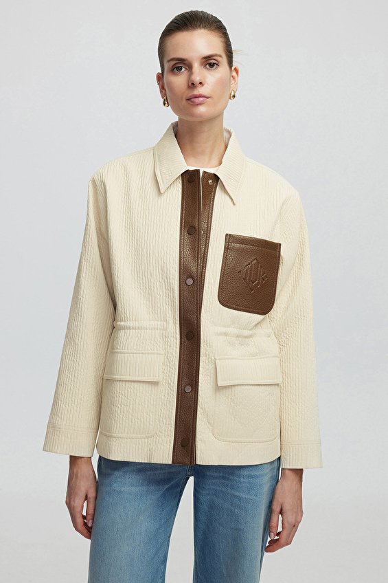 İpekyol Regular Fit Gömlek Yaka Çıtçıt Kapama Kadın Mont IS1250012032 Ekru İpekyol Regular Fit Gömlek Yaka Çıtçıt Kapama Kadın Mont IS1250012032 Ekru