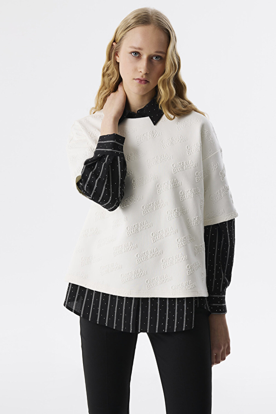 Twist Kadın Tişört TS1250070093 Ekru Twist Kadın Tişört TS1250070093 Ekru