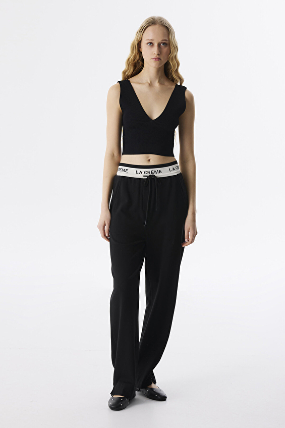 Twist Wide Leg Fit Tam Boy Paça Yüksek Bel Kadın Pantolon TS1250003125 Siyah Twist Wide Leg Fit Tam Boy Paça Yüksek Bel Kadın Pantolon TS1250003125 Siyah