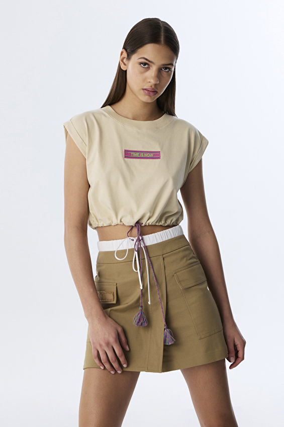 Twist Kadın Tişört TS1250070119 Bej Twist Kadın Tişört TS1250070119 Bej