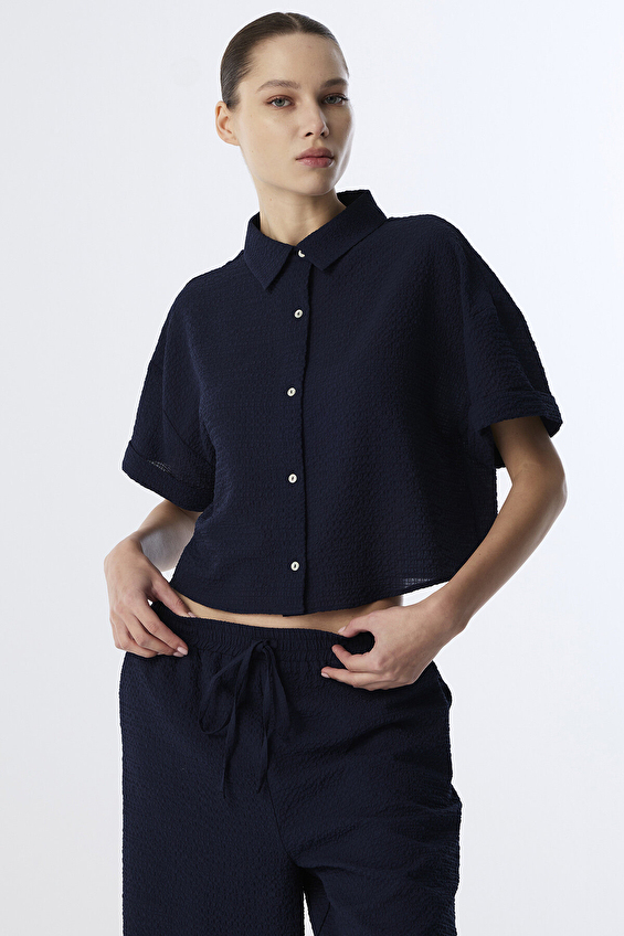 Twist Kadın Gömlek TS1250025227 Lacivert Twist Kadın Gömlek TS1250025227 Lacivert