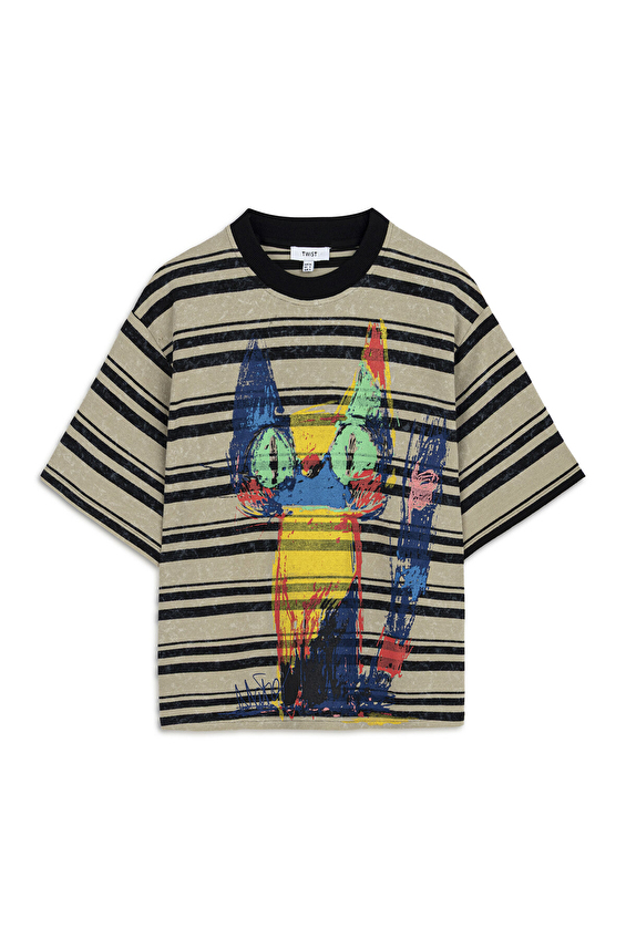 Twist Kadın Tişört TW6250070050 Bej Twist Kadın Tişört TW6250070050 Bej