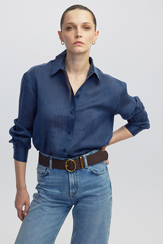 İpekyol Kadın Gömlek IW6250025096 Lacivert İpekyol Kadın Gömlek IW6250025096 Lacivert