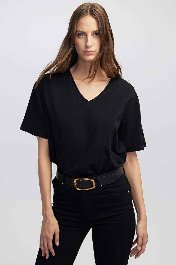 İpekyol Kadın Tişört IW6250070073 Siyah İpekyol Kadın Tişört IW6250070073 Siyah