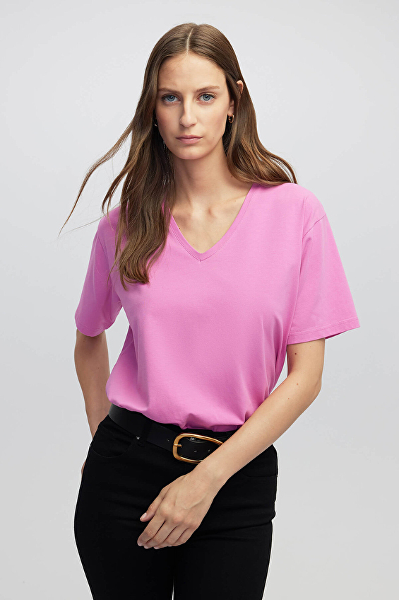 İpekyol Kadın Tişört IW6250070073 Fuşya İpekyol Kadın Tişört IW6250070073 Fuşya