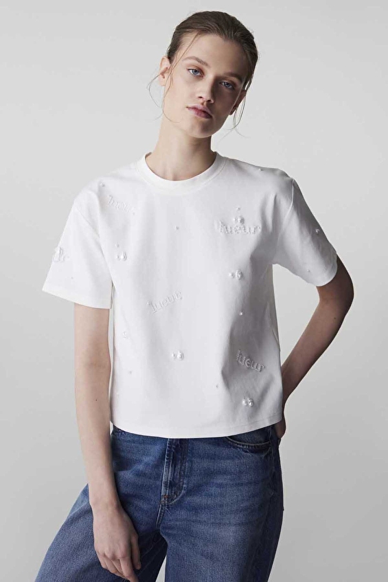 İpekyol Kadın Tişört IS1260070060 Ekru İpekyol Kadın Tişört IS1260070060 Ekru