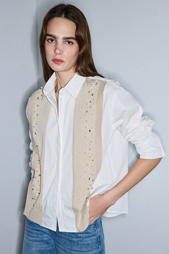 İpekyol Kadın Gömlek IS1260025125 Ekru İpekyol Kadın Gömlek IS1260025125 Ekru