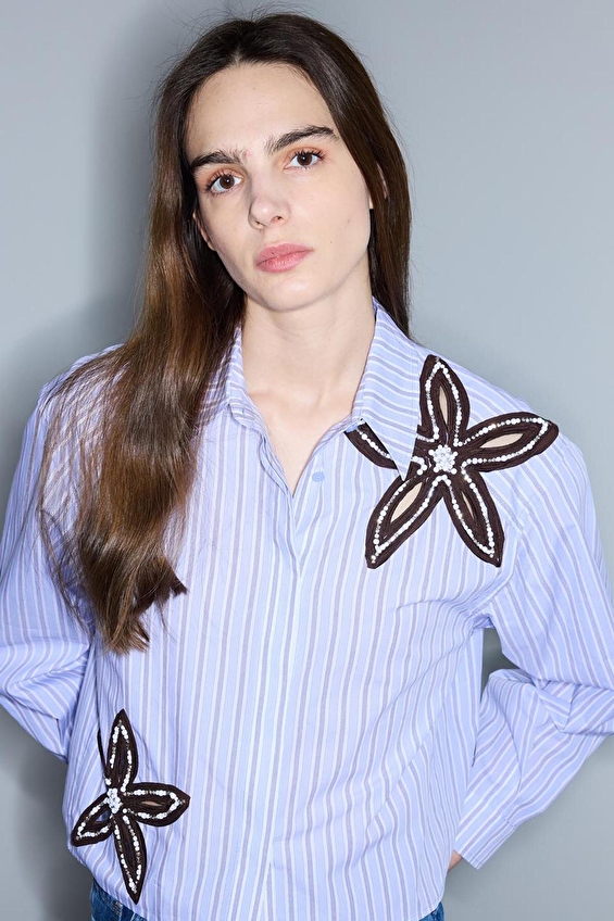 İpekyol Kadın Gömlek IS1260025243 Açık mavi İpekyol Kadın Gömlek IS1260025243 Açık mavi