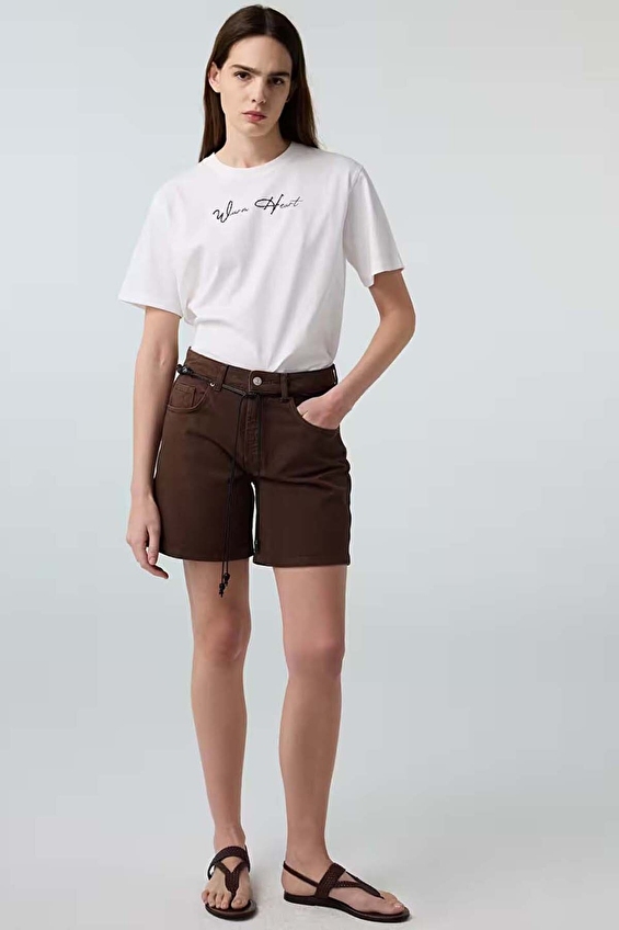 İpekyol Kadın Şort IS1260013072 Kahverengi İpekyol Kadın Şort IS1260013072 Kahverengi