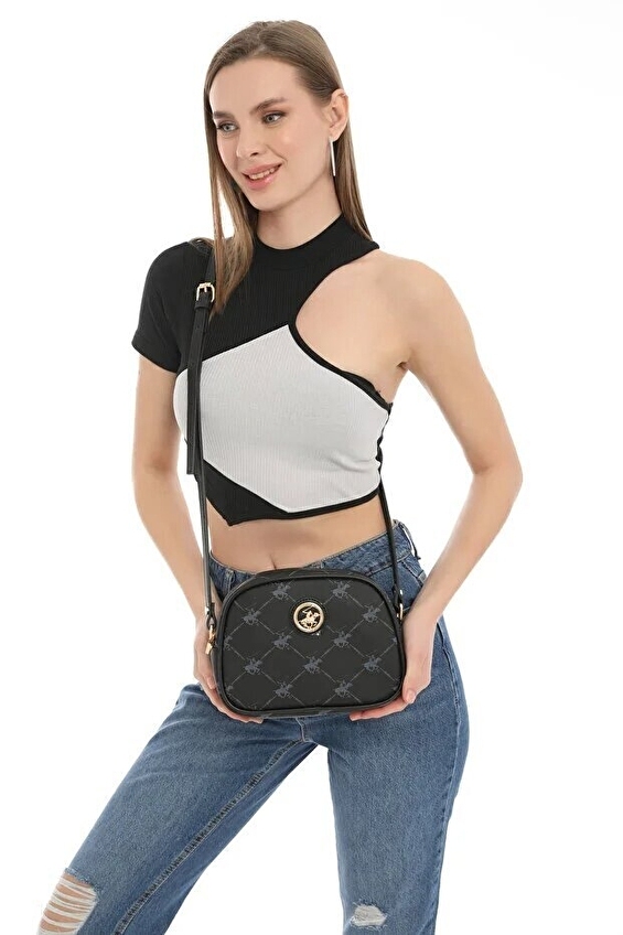 Beverly Hills Polo Club Fermuarlı Kadın Çanta 05BHPC8013 Siyah/gri Beverly Hills Polo Club Fermuarlı Kadın Çanta 05BHPC8013 Siyah/gri