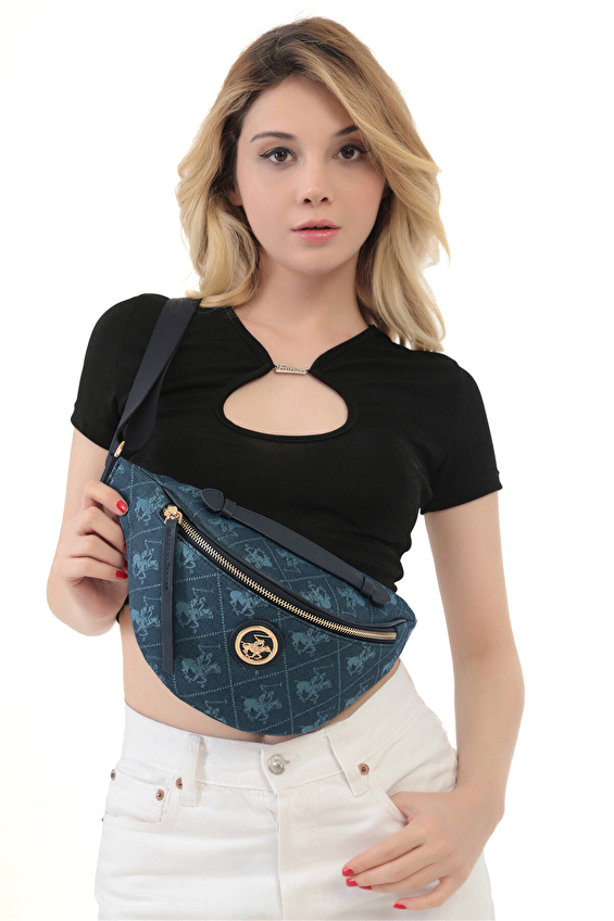 Beverly Hills Polo Club Kanvas Fermuarlı Kadın Bel Çantası 05BHPC8034 Denım Beverly Hills Polo Club Kanvas Fermuarlı Kadın Bel Çantası 05BHPC8034 Denım