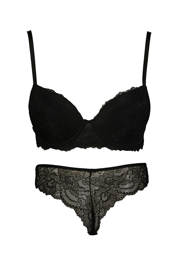 Eros Kadın Desteksiz Sütyen Takımı ESK01361 SYH Siyah Eros Kadın Desteksiz Sütyen Takımı ESK01361 SYH Siyah