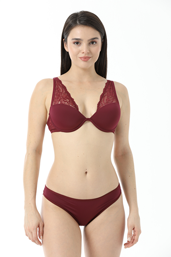 Eros Kadın Dantel Detaylı Bralet Takımı ESK01364 BRD Bordo Eros Kadın Dantel Detaylı Bralet Takımı ESK01364 BRD Bordo