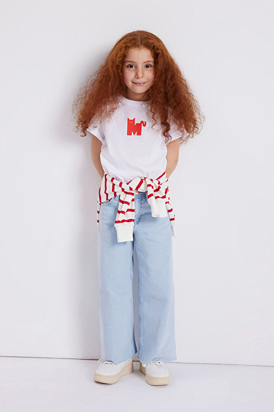 Mavi Wide Leg Kız Çocuk Lori Kot Pantolon M7010036 84473 Açık mavi Mavi Wide Leg Kız Çocuk Lori Kot Pantolon M7010036 84473 Açık mavi