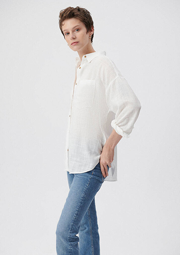 Mavi Kadın Gömlek M1210404 70057 Ekru Mavi Kadın Gömlek M1210404 70057 Ekru