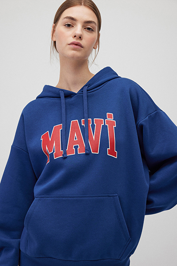 Mavi Uzun Kollu Oversize Kadın Sweatshirt M1600361 82625 Lacivert Mavi Uzun Kollu Oversize Kadın Sweatshirt M1600361 82625 Lacivert
