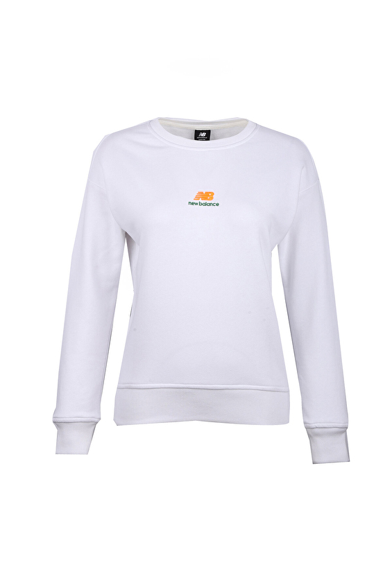 New Balance Kadın Sweatshirt WNH1308 WT Beyaz New Balance Kadın Sweatshirt WNH1308 WT Beyaz