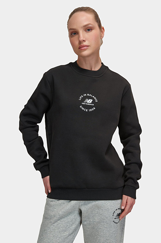 New Balance Kadın Sweatshirt UNC3348 BK Siyah New Balance Kadın Sweatshirt UNC3348 BK Siyah