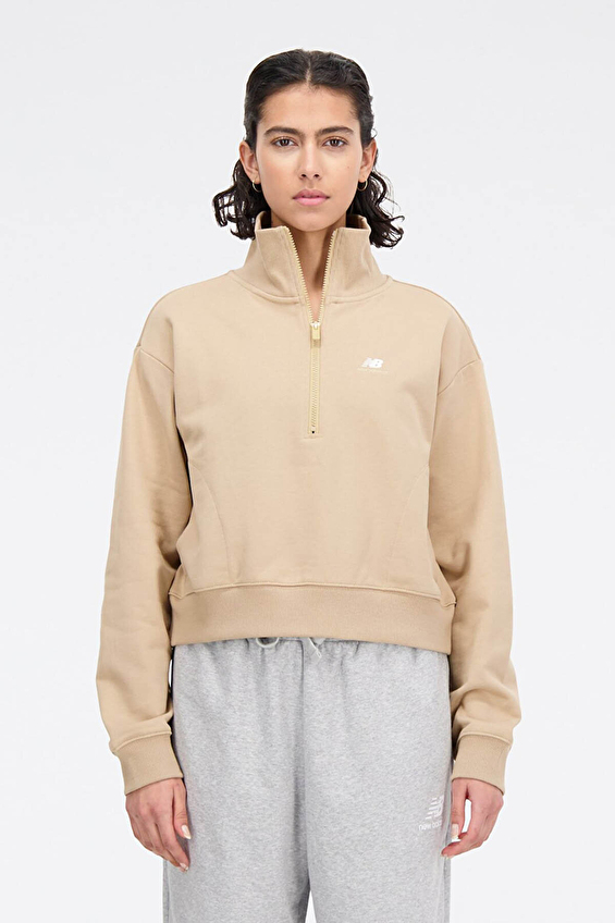 New Balance Kadın Sweatshirt WNC1403 TRD Bej New Balance Kadın Sweatshirt WNC1403 TRD Bej