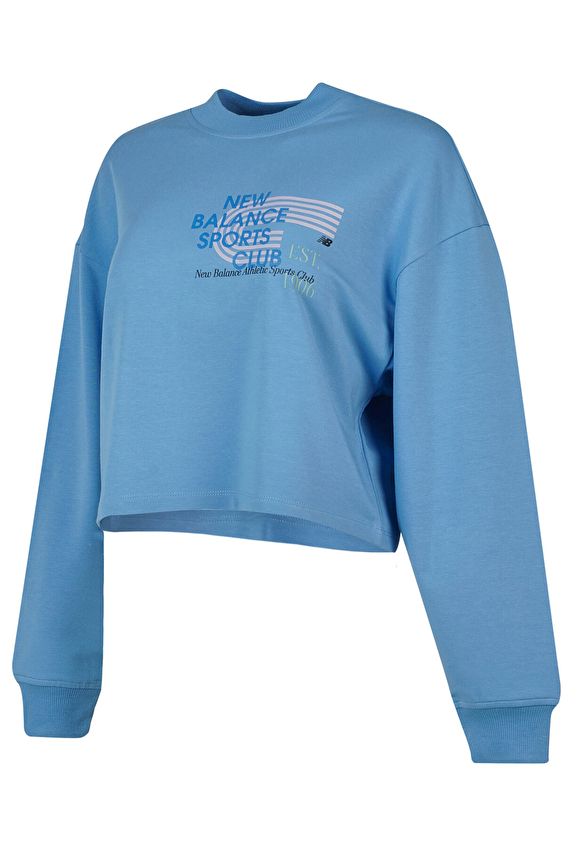 New Balance Kadın Sweatshirt WNC1502 BLU Mavi New Balance Kadın Sweatshirt WNC1502 BLU Mavi